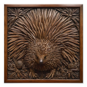 Impression Photo Echidna Australienne En Bois Câblé,