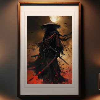 Impression Photo Eclipse de Samurai - Enigmatic Warrior Art Print