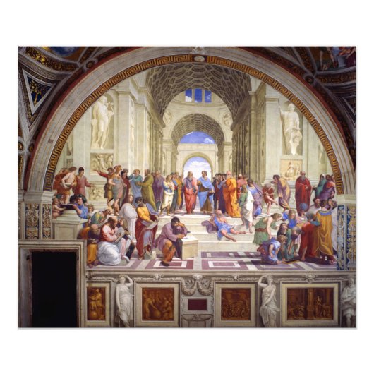 Impression Photo École d'Athènes, de Stanza della Segnatura (Devant)