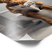 Impression Photo Écossais Vache Highland assis sur les toilettes Dr (Coin)