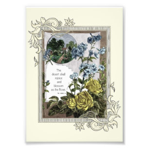 Impression Photo Écriture biblique vintage avec Roses