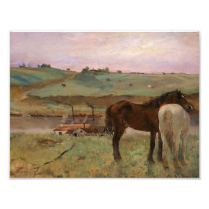 Impression Photo Edgar Degas - Chevaux dans une prairie
