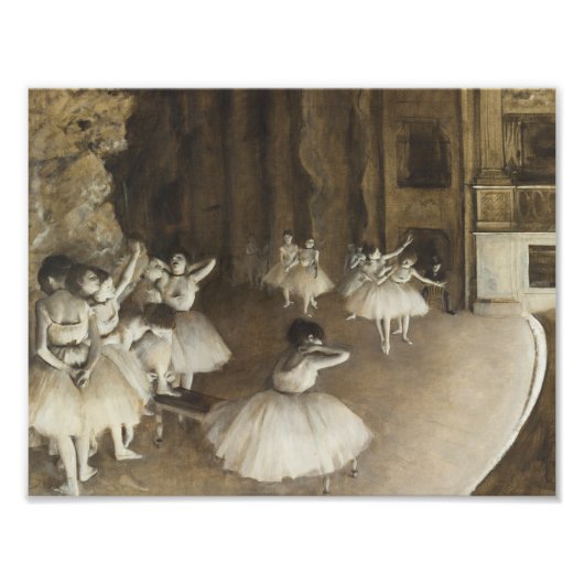 Impression Photo Edgar Degas - Répétition de ballet sur scène (Devant)