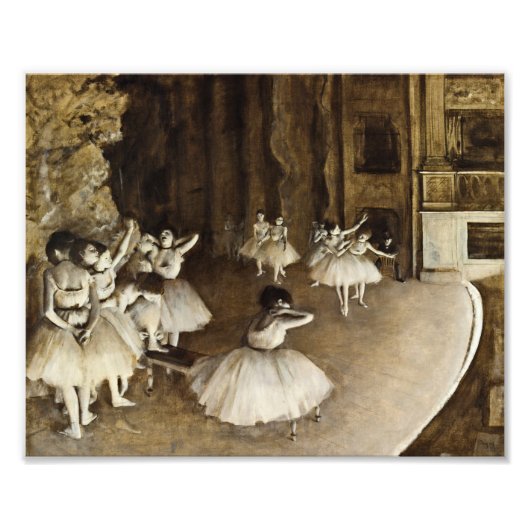 Impression Photo Edgar Degas - Répétition De Ballet Sur scène (Devant)