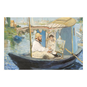Impression Photo Edouard Manet - Monet Peinture sur son Studio Boat