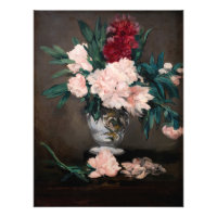 Edouard Manet - Vase de Pivoines sur Petit Piédouc