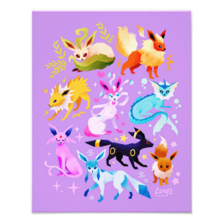 Impression Photo Eeveelutions light purple print