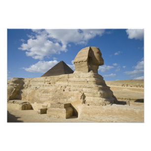 Impression Photo Égypte, Gizeh. Le grand Sphynx s'élève au-dessus d
