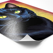 Impression Photo Élégance en ébène : Portrait de chat noir (Coin)