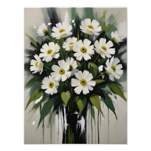 Impression Photo Élégance Simple : Marguerites Blanches dans un Vas