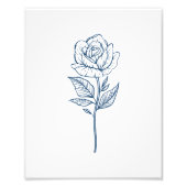 Impression Photo Élégance solitaire : Un Rose bleu unique (Devant)