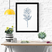 Impression Photo Élégance solitaire : Un Rose bleu unique