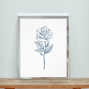 Impression Photo Élégance solitaire : Un Rose bleu unique
