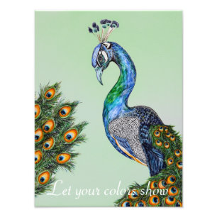 Impression Photo Elégant Aquarelle Peacock personnalisable