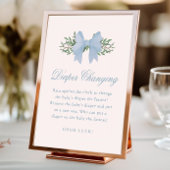 Impression Photo Elegant Blue Bow Boys Baby shower couche Changer