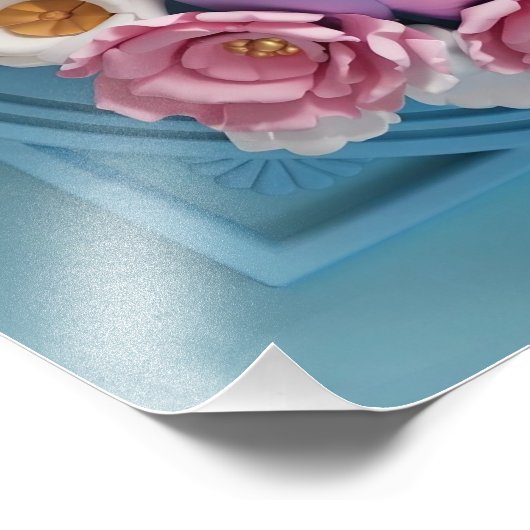 Impression Photo Elégant Chouette avec des accents floraux - Rose d (Coin)