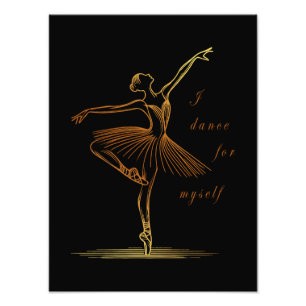 Impression Photo Elegant Line Art of Ballerina - Je danse pour moi