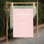 Impression Photo Élégant Mariage de bienvenue rose blanc Calligraph