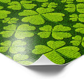 Impression Photo Élégant quatre feuilles de trèfle floral (Coin)