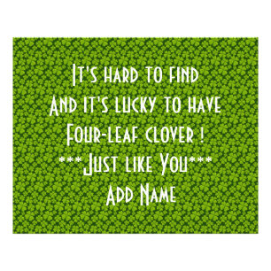 Impression Photo Élégant quatre feuilles de trèfle floral