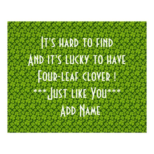 Impression Photo Élégant quatre feuilles de trèfle floral (Devant)