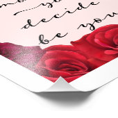 Impression Photo Elégant Roses Rouges Beauté Citation mode (Coin)