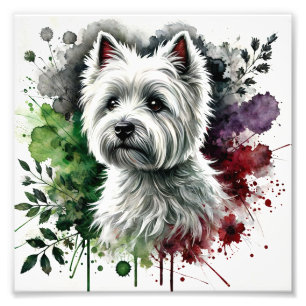 Impression Photo Elégant Westie Aquarelle Art