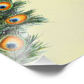 Impression Photo Elégante aquarelle Peacock Jaune (Coin)