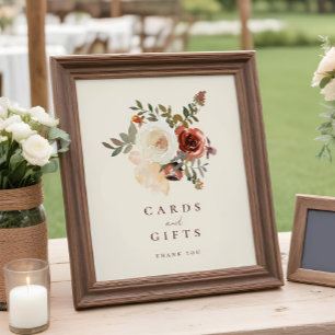 Impression Photo Élégante Automne Floral Mariage Cartes & Cadeaux S