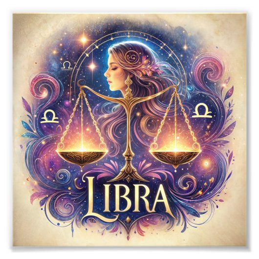 Impression Photo Elégante Libra Zodiac Art (Devant)