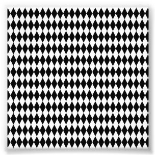 Impression Photo Élégants Losanges Géométriques Harlequin Noir Blan