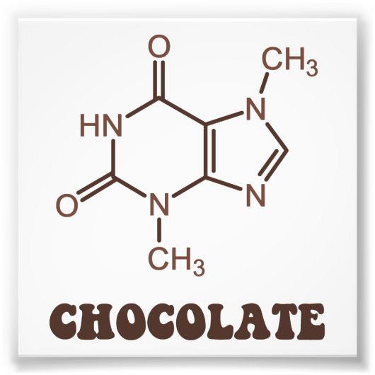 Impression Photo Élément Chocolat Scientifique Théobromine Molécule (Devant)