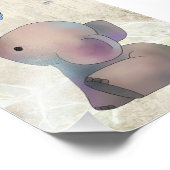 Impression Photo Éléphant avec papillon vintage (Coin)