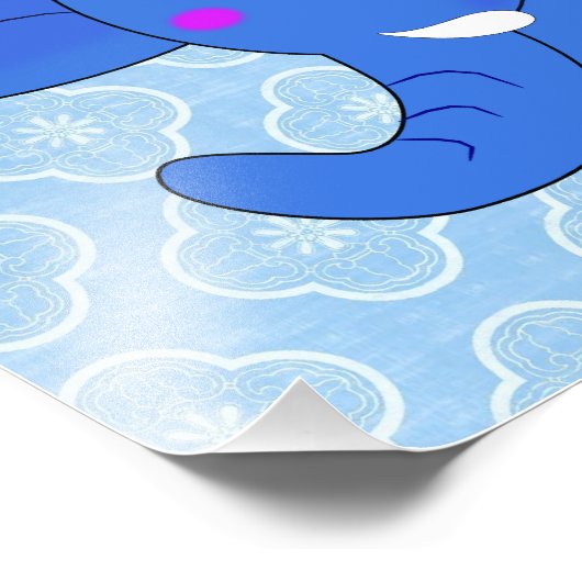 Impression Photo Eléphant bleu (Coin)