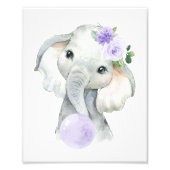 Impression Photo Elephant, gomme à bulles violettes, neutre pour le (Devant)