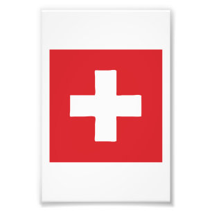 Impression Photo Emblème Drapeau Suisse