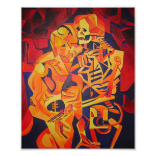 Impression Photo Embracer l'art géométrique coloré de la mort