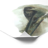 Impression Photo Empreinte d'aquarelle de l'oiseau de jardin à long (Coin)