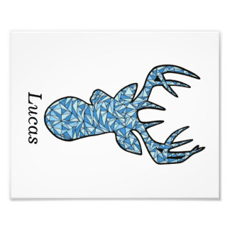 Impression Photo empreinte de tête de cerf bleu