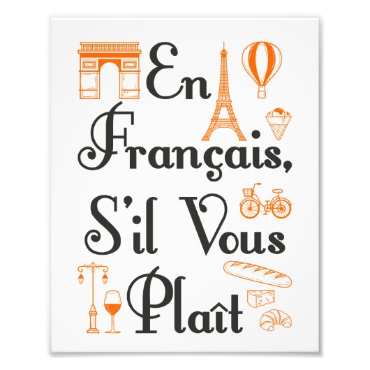 Impression Photo En Francais S'il Vous Plait Enseignant Français (Devant)