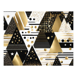 Impression photo en or abstrait et triangles noirs