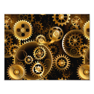 Impression Photo Engrenages en laiton Steampunk sans soudure