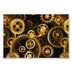 Impression Photo Engrenages en laiton Steampunk sans soudure