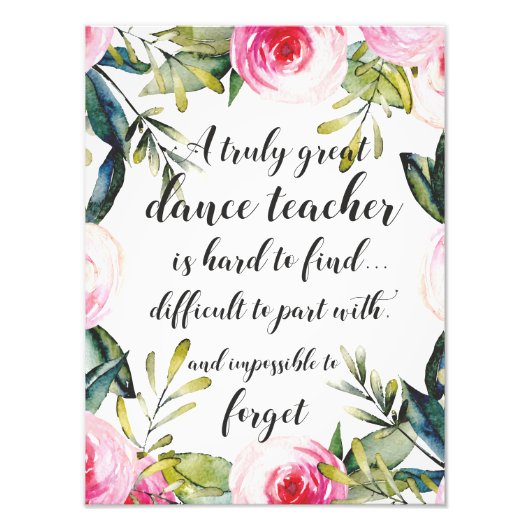 Impression Photo Enseignant de danse Merci Wains pour enseignant de (Devant)
