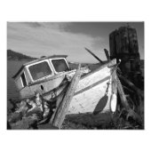 Impression Photo Épave abandonnée Noir et blanc (Devant)