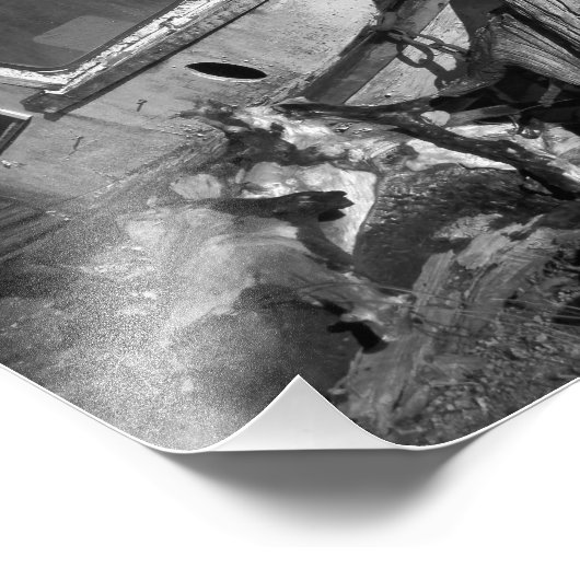 Impression Photo Épave abandonnée Noir et blanc (Coin)