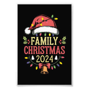 Impression Photo Équipe des costumes de Noël de la famille 2024 Pèr