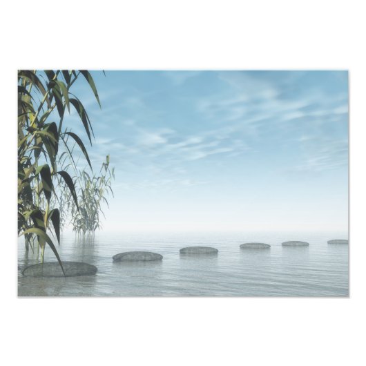 Impression Photo Escaliers Zen vers l'horizon (Devant)