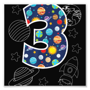Impression Photo Espace extra-atmosphérique 3 ans 3ème anniversaire