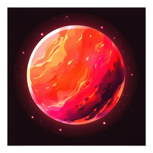 Impression Photo Espace planète rouge (Devant)